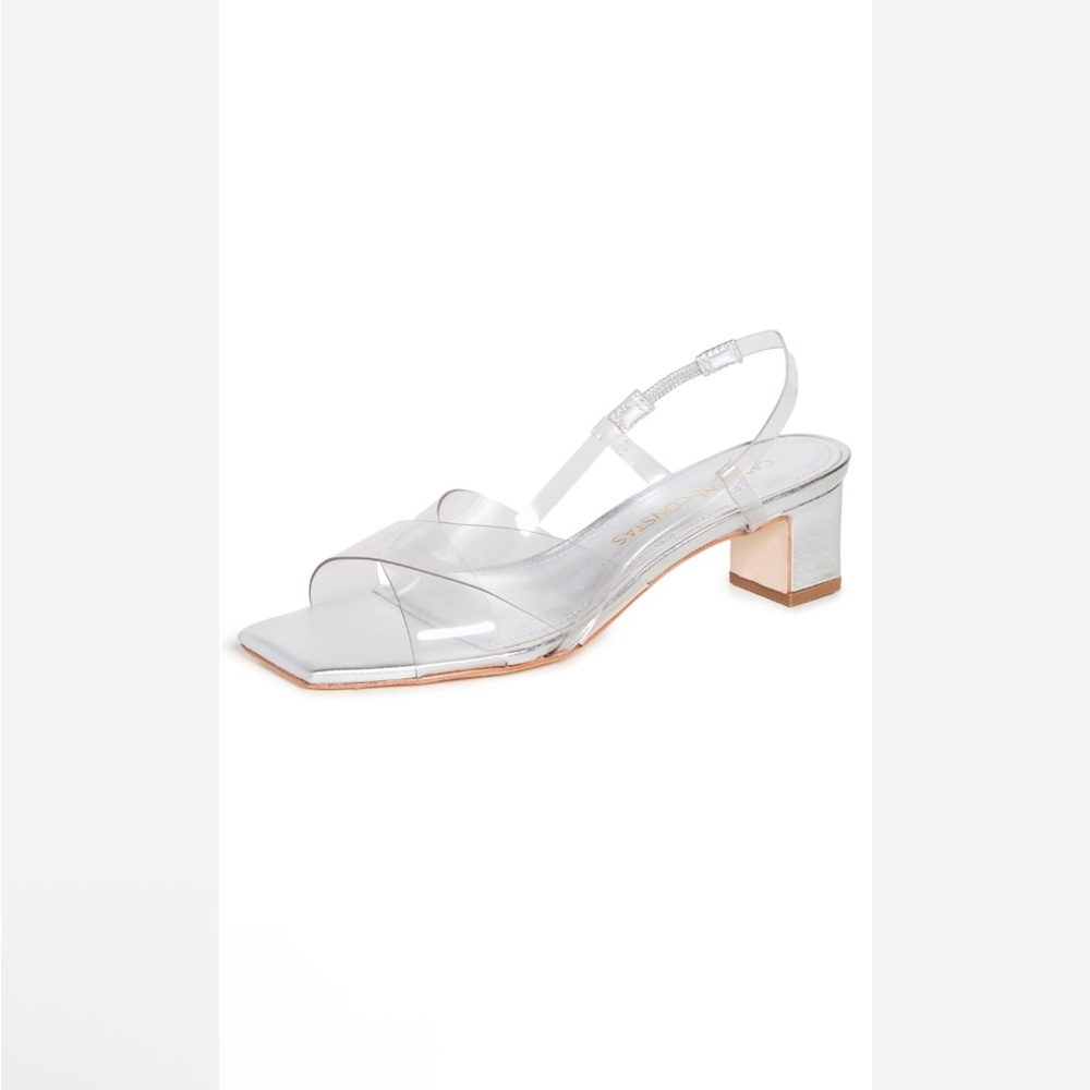New! Caroline Constas Transparent Block Heel Sandals